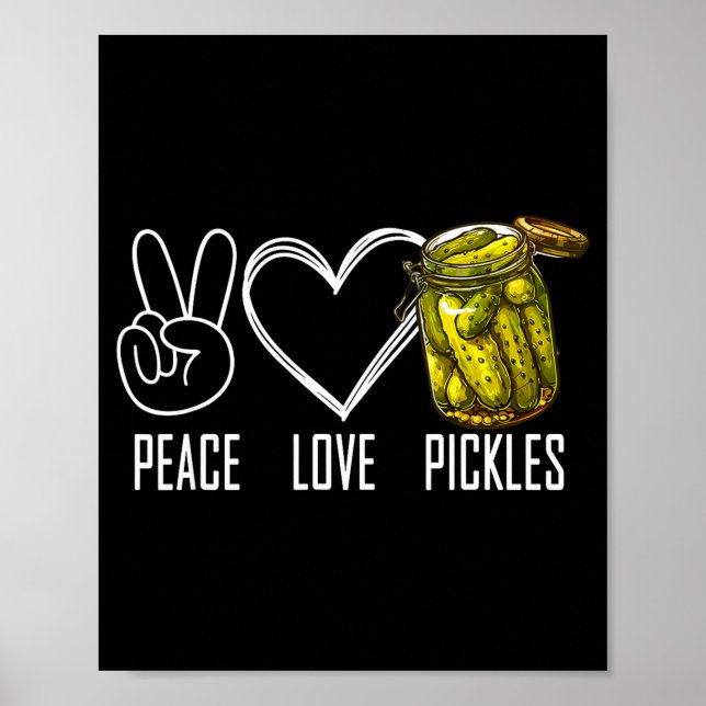 Poster Peace Love Ckles Retro Jar Of Sliced Ckles Funny F (Frente)