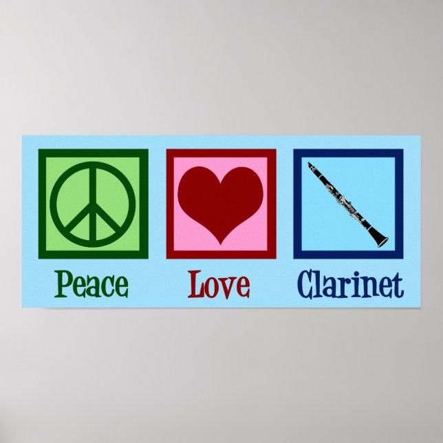 Poster Peace Love Clarinet (Frente)