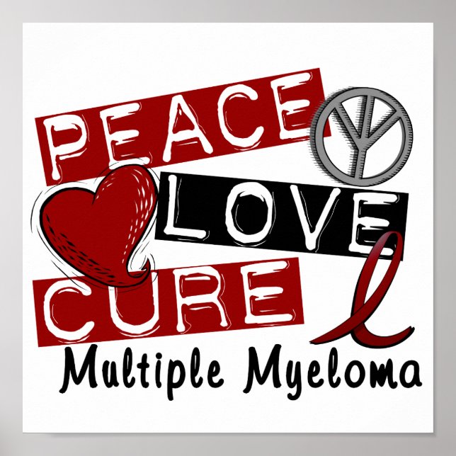 Pôster Peace Love Cure Multiple Myeloma (Frente)