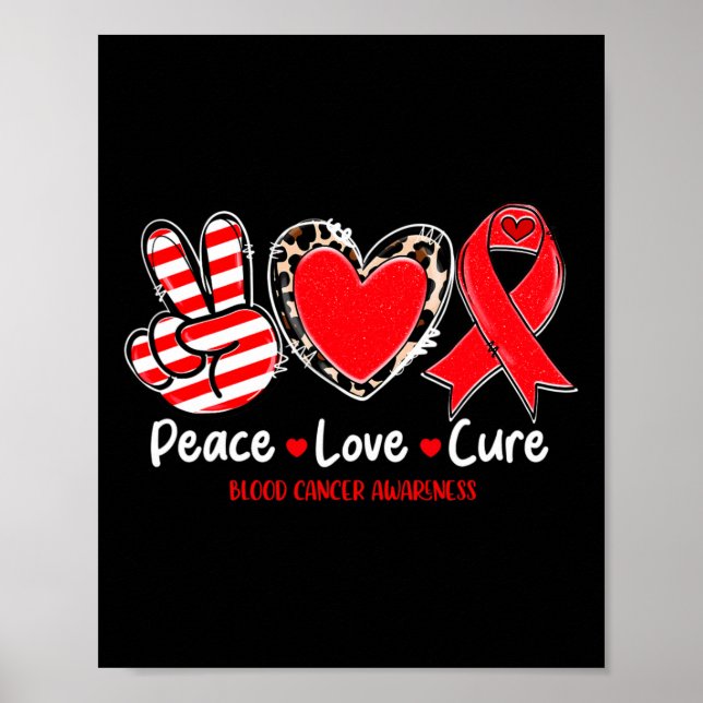 Poster Peace Love Cure Sangue Awarness Support 1 (Frente)