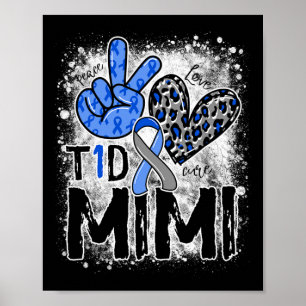 Poster Peace Love Cure Type 1 Diabetes Sensibilização par