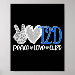 Poster Peace Love Cure Type 2 Diabetes Sensibilização T2d