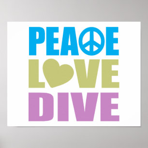 Poster Peace Love Dive