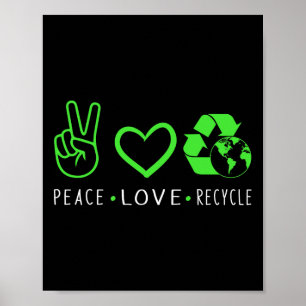 Poster Peace Love Earth Day Engraçado Professores de cita