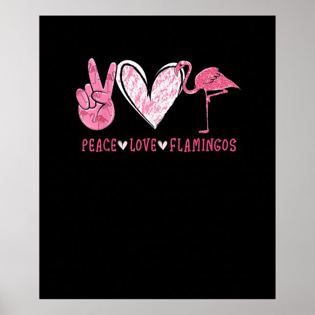 Poster Peace Love Flamingo | Flamingo Lover (Frente)