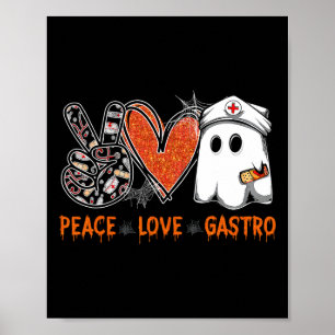 Poster Peace Love Gastro-Fantasma Enfermeira Gastroentero