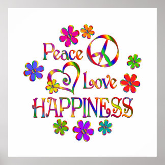 Poster Peace Love Happiness
