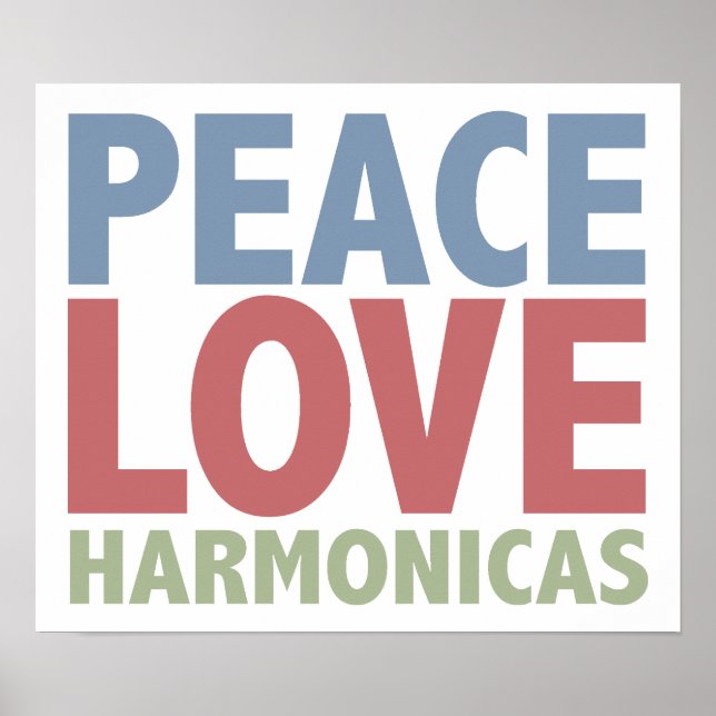 Pôster Peace Love Harmonicas (Frente)