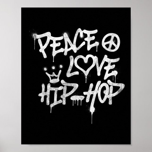 Poster Peace Love Hip Hop Dancing 1 (Frente)