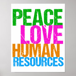 Poster Peace Love Human Resources HR