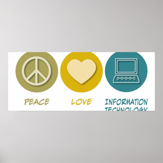 Pôster Peace Love Information Technology (Frente)