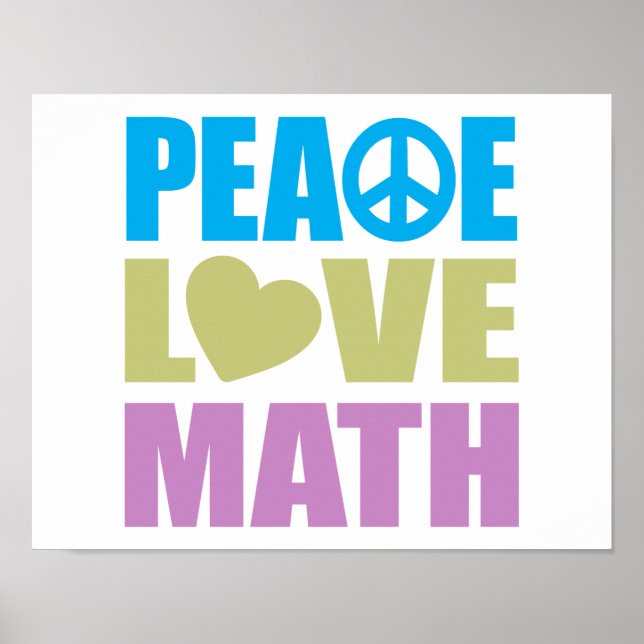 Pôster Peace Love Math (Frente)