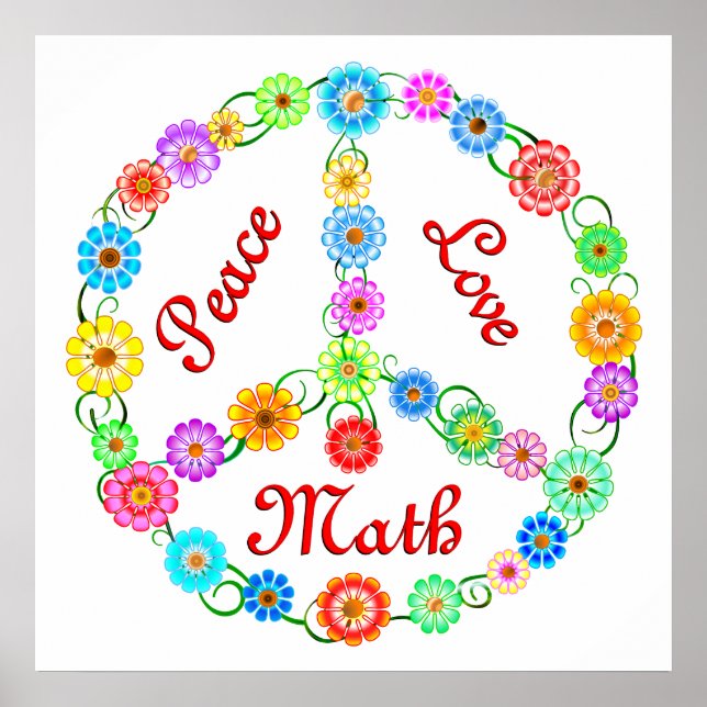 Pôster Peace Love Math (Frente)