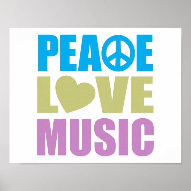 Poster Peace Love Music (Frente)