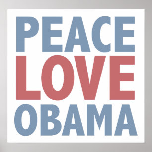 Pôster Peace Love Obama