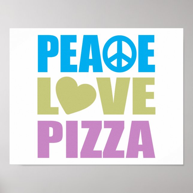 Poster Peace Love Pizza (Frente)