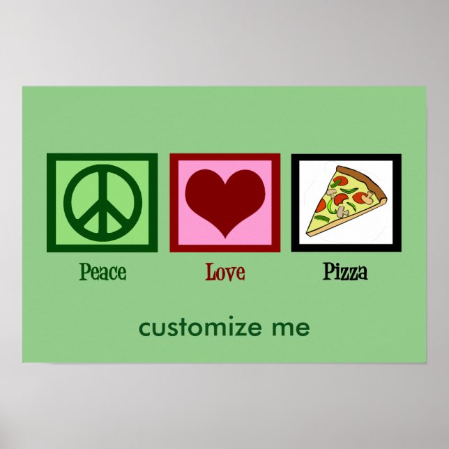 Poster Peace Love Pizza (Frente)