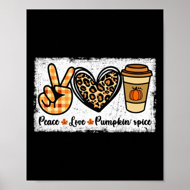 Poster Peace Love Pumpkin Spice (Frente)