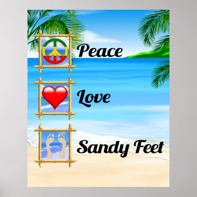 Poster Peace Love Sandy Feet (Frente)