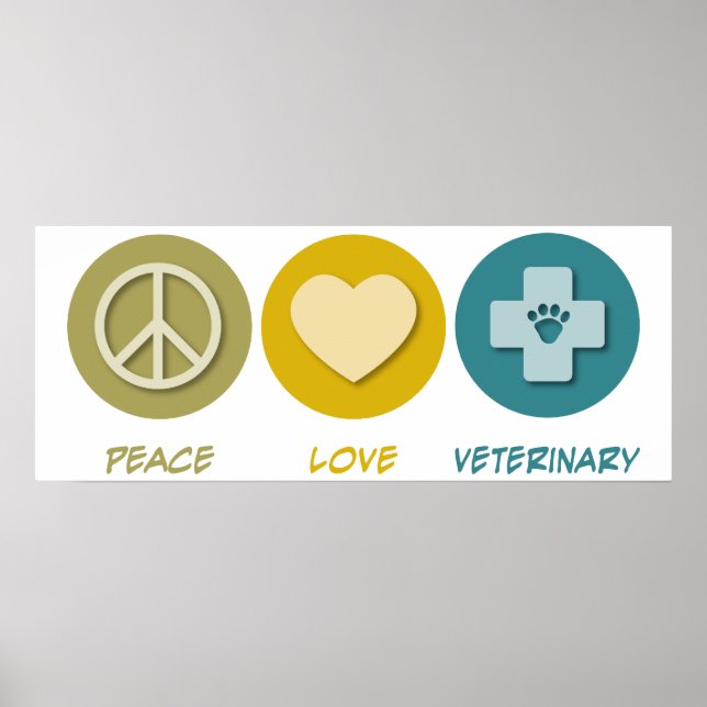 Poster Peace Love Veterinary (Frente)