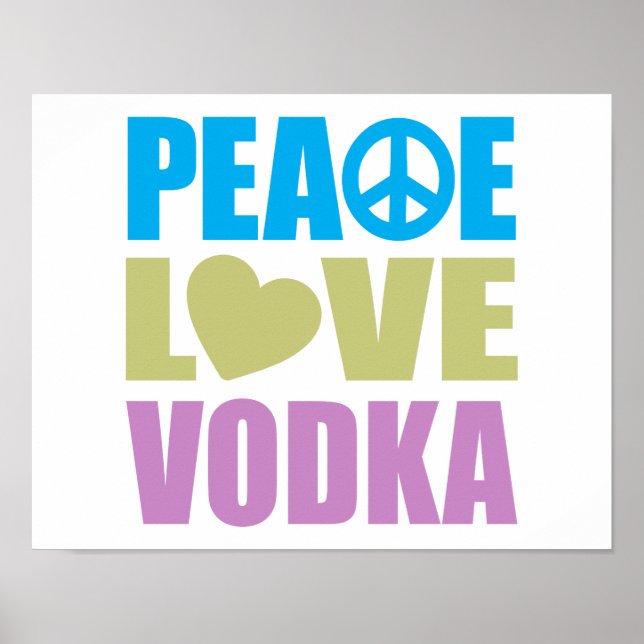 Pôster Peace Love Vodka (Frente)
