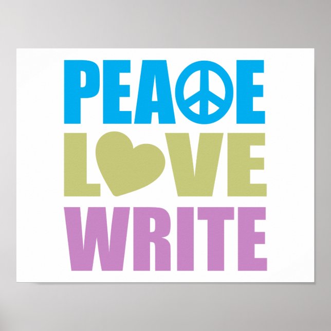Pôster Peace Love Write (Frente)