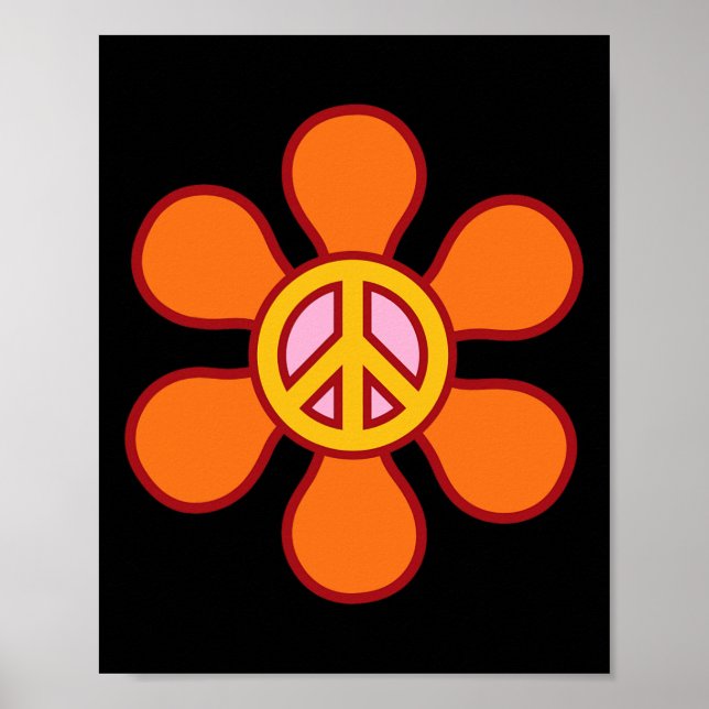 Poster PEACE SIGN LOVE 60s 70s Groovy Hippie Costume Hall (Frente)