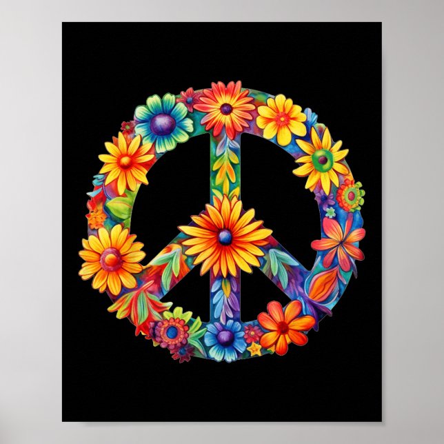 Poster PEACE SIGN LOVE 60s 70s Groovy Hippie Costume Hall (Frente)