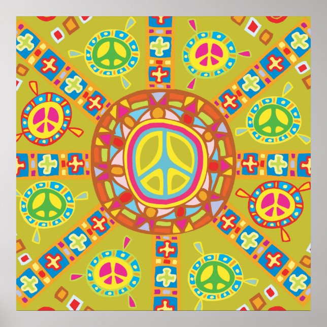 Pôster Peace Symbols Design (Frente)