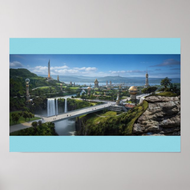 Poster Peaceful Alien city (Frente)