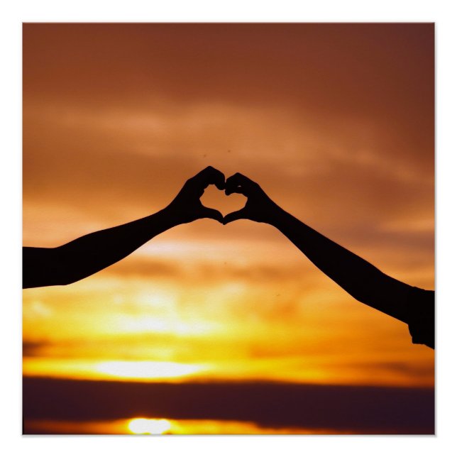 Pôster Peaceful Heart Sunset Glossy (Frente)