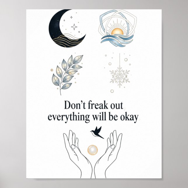 Poster Peaceful Night Moonlight Uplift_ Insred Gentle Art (Frente)