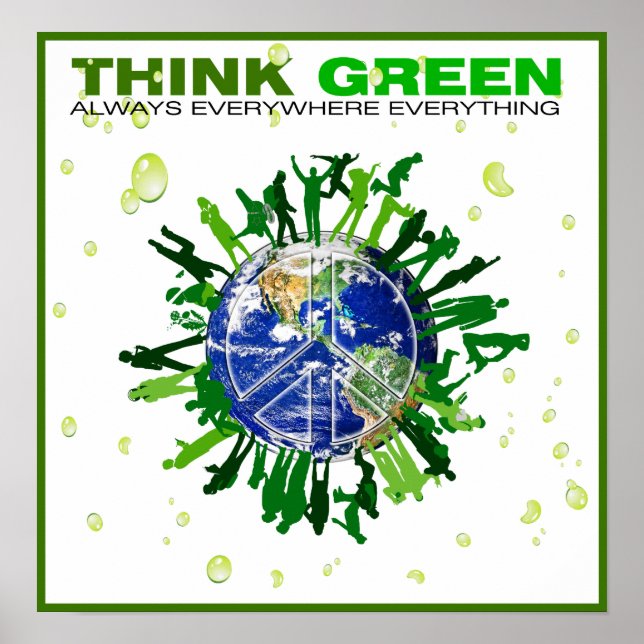 Poster Peaceful Planet: Think Green (Frente)