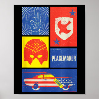 Poster Peacemaker Sign, Shield, Helmet And Car 