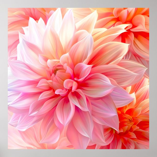Poster Peach Blush Dahlia Blossom (Frente)