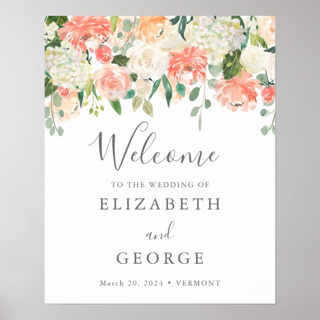 Poster Peach e Creme - Sinal de Boas-vindas (Frente)