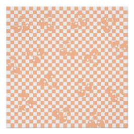 Pôster Peach Fuzz Cherry Gingham Patterno