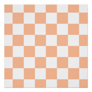Pôster Peach Fuzz Verificado Padrão Gingham