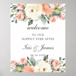 Poster Peach Ivory - Sinal de Boas-vindas ao Casamento Fl