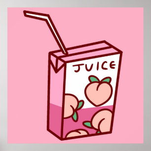 Poster Peach Juice Box