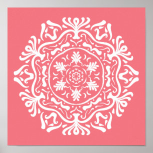 Poster Peach Mandala