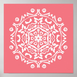 Poster Peach Mandala