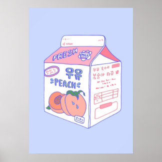 Poster Peach milk Cartonagem