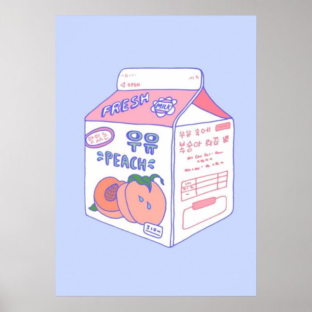 Poster Peach milk Cartonagem (Frente)