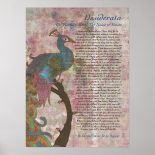 Poster Peacock apontando para Desiderata