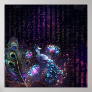 Poster Peacock Digital Art Design 4