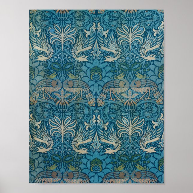 Poster Peacock e Dragon por William Morris (Frente)