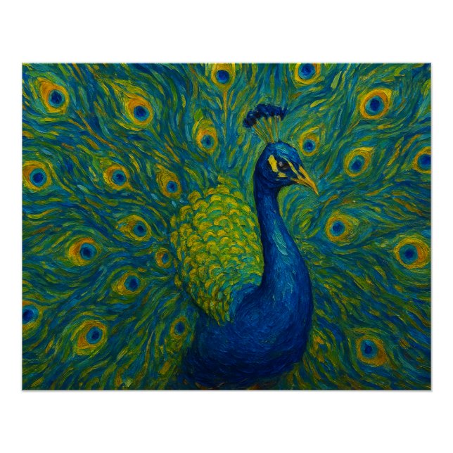 Pôster Peacock em Movimento (Frente)