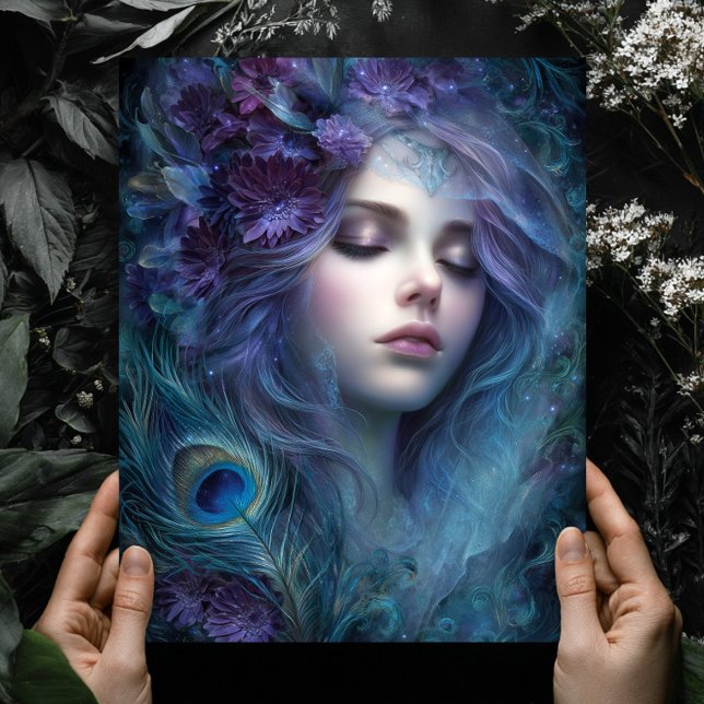 Poster Peacock Goddess Queen Fantasy Wall Art Print (Criador carregado)