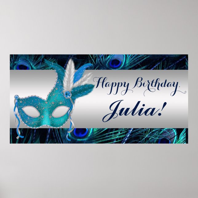 Pôster Peacock Masquerade Party (Frente)
